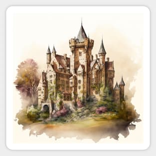 Castle Watercolor Fantasy Sticker